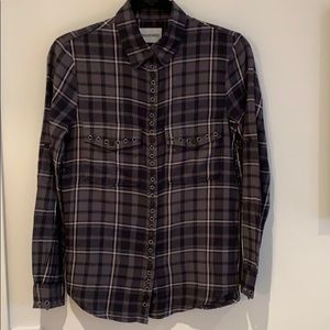 Zadig and Voltaire Grey Plaid Shirt